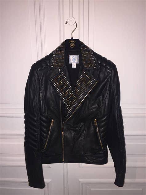 h&m versace leather jacket|ĝ pronunciation.